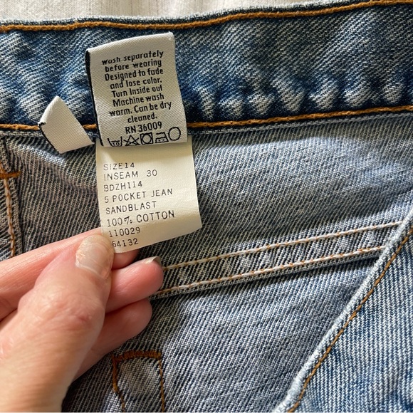 Calvin Klein vintage 5 pocket womens Light Blue Denim Jeans Straight Leg Size 14 - Picture 9 of 10